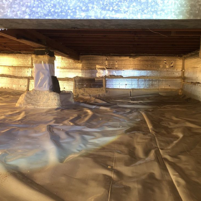 Crawl Space insulated and encapsulated.